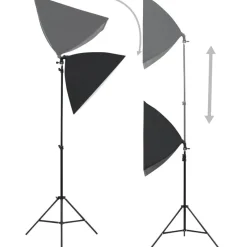 Sale FinePRICE Valokuvastudiosarja softbox-valot ja taustakankaat