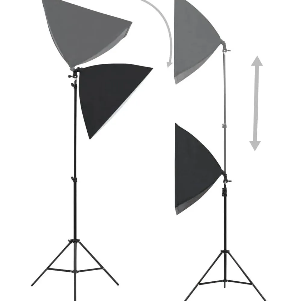 Sale FinePRICE Valokuvastudiosarja softbox-valot ja taustakankaat