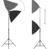 FinePRICE Valokuvastudiosarja 1 softbox-valoilla ja taustakankaalla