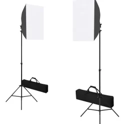 Best FinePRICE Valokuvastudiosarja 3 softbox-valoilla ja taustakankaalla