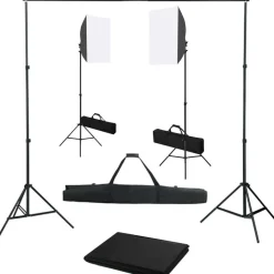 Best FinePRICE Valokuvastudiosarja 6 softbox-valoilla ja taustakankaalla