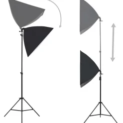 Sale FinePRICE Valokuvastudiosarja 4 softbox-valoilla ja taustakankaalla