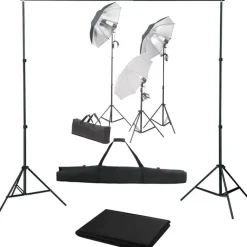 New FinePRICE Valokuvastudiosarja 4 valosarjalla ja taustakankaalla