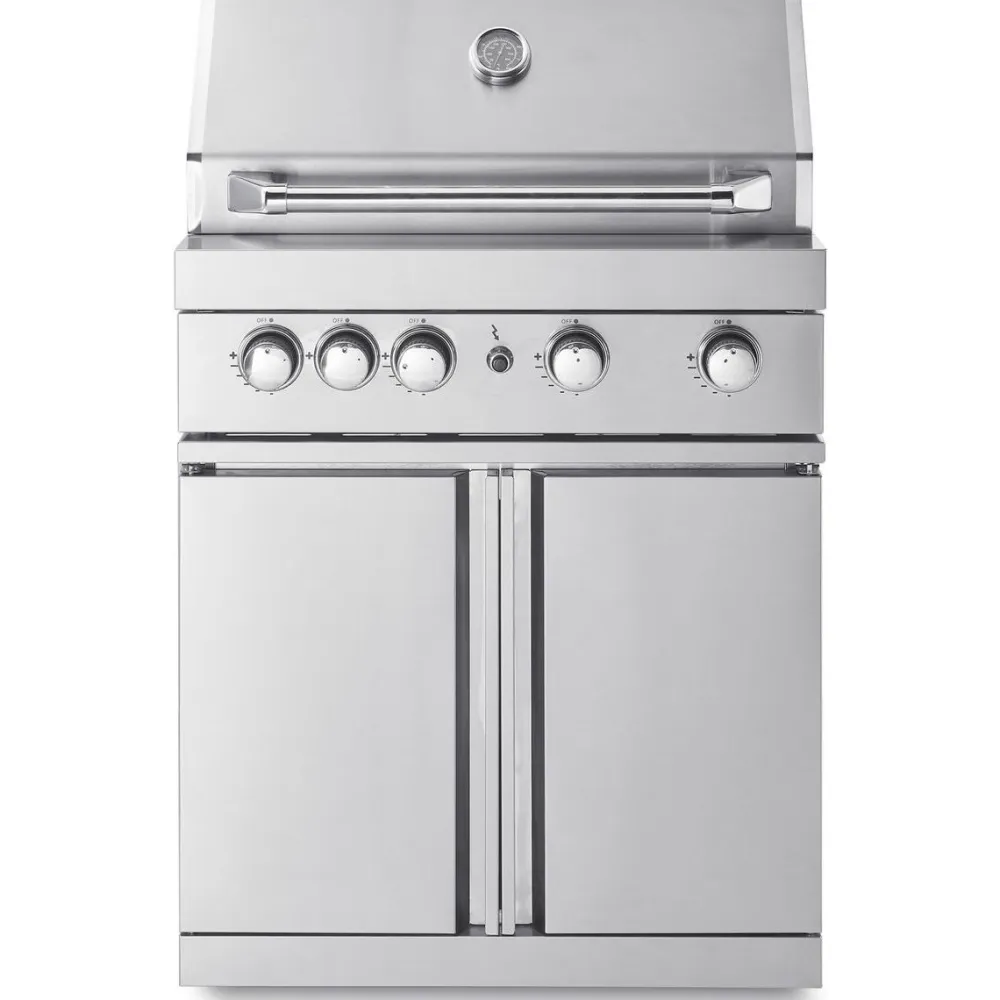 New Myoutdoorkitchen Vapaasti seisova kaasugrilli 4 poltinta ja infrapunalämmitin Stainless Collection