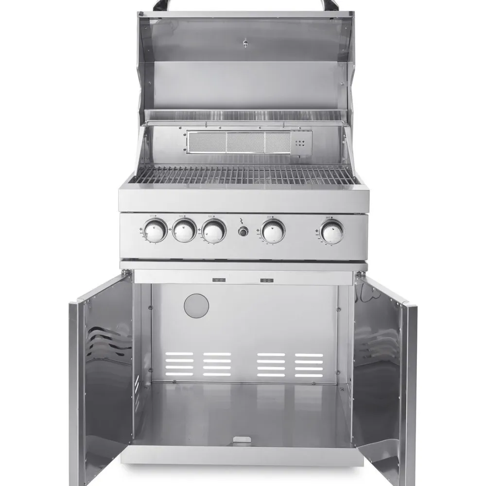 New Myoutdoorkitchen Vapaasti seisova kaasugrilli 4 poltinta ja infrapunalämmitin Stainless Collection