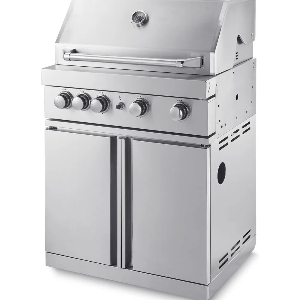 New Myoutdoorkitchen Vapaasti seisova kaasugrilli 4 poltinta ja infrapunalämmitin Stainless Collection