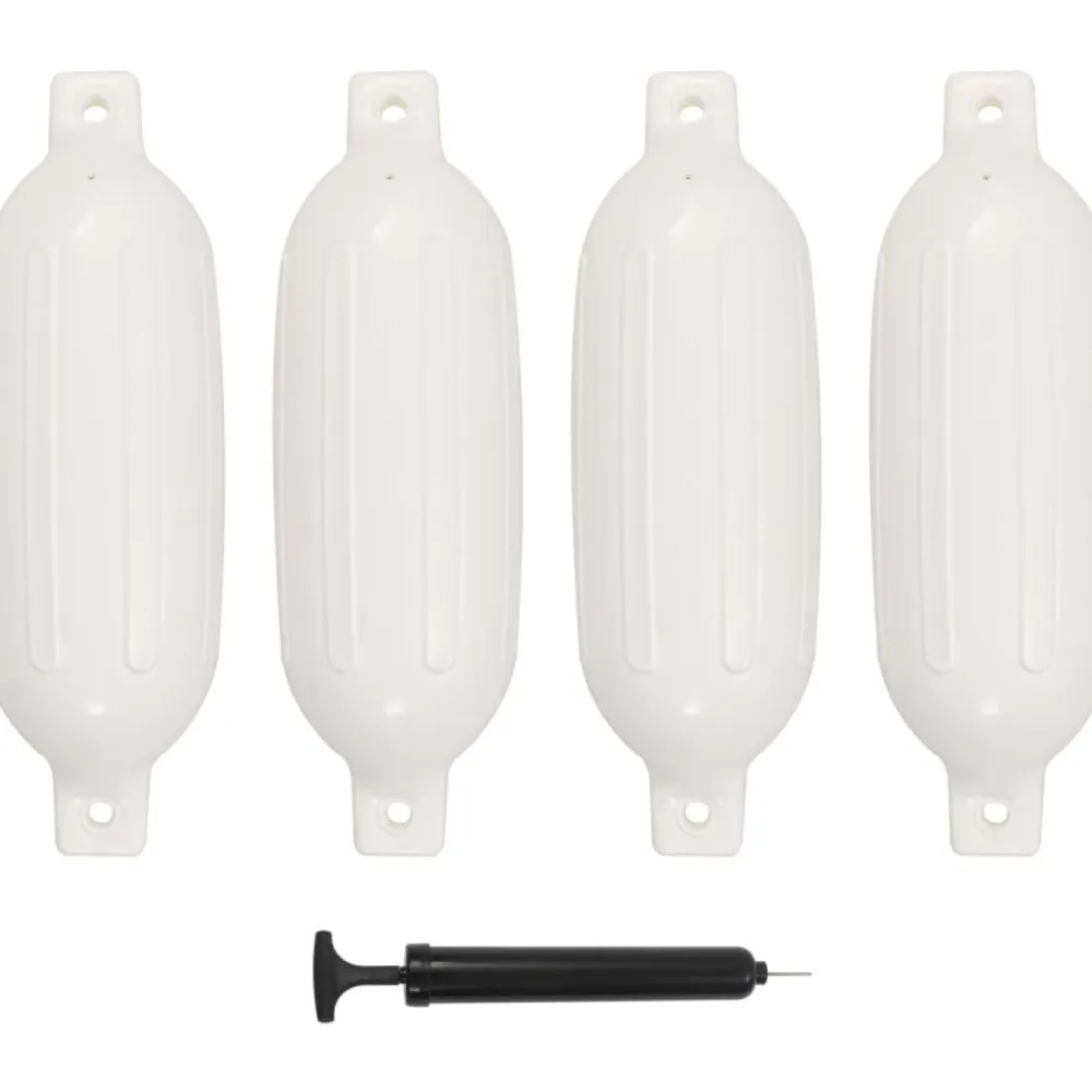 FinePRICE Veneen lepuuttaja, 4 kpl, valkoinen, 58,5x16,5 cm, PVC