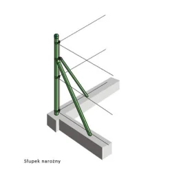 Clearance AB Polar Verkkoaidan tukitolppa , pyöreä 38 mm korkeus 250 cm, harmaa