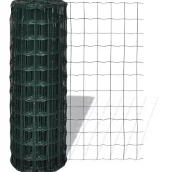 FinePRICE Verkkoaita teräs silmäkoko 100x100mm 25x0.8m vihreä