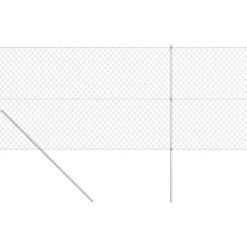 New FinePRICE Verkkoaita tolpilla galvanoitu teräs 15x1,5 m hopea