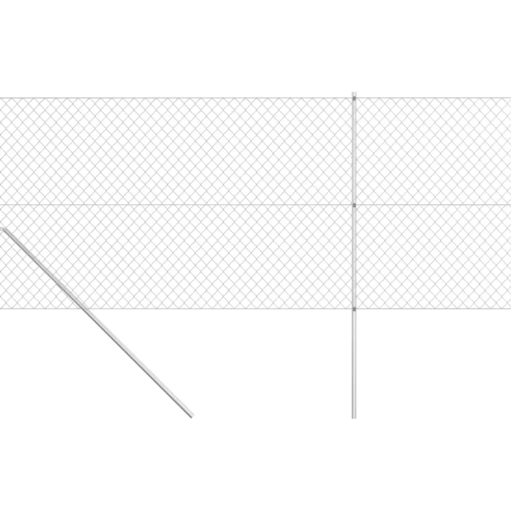New FinePRICE Verkkoaita tolpilla galvanoitu teräs 15x1,5 m hopea