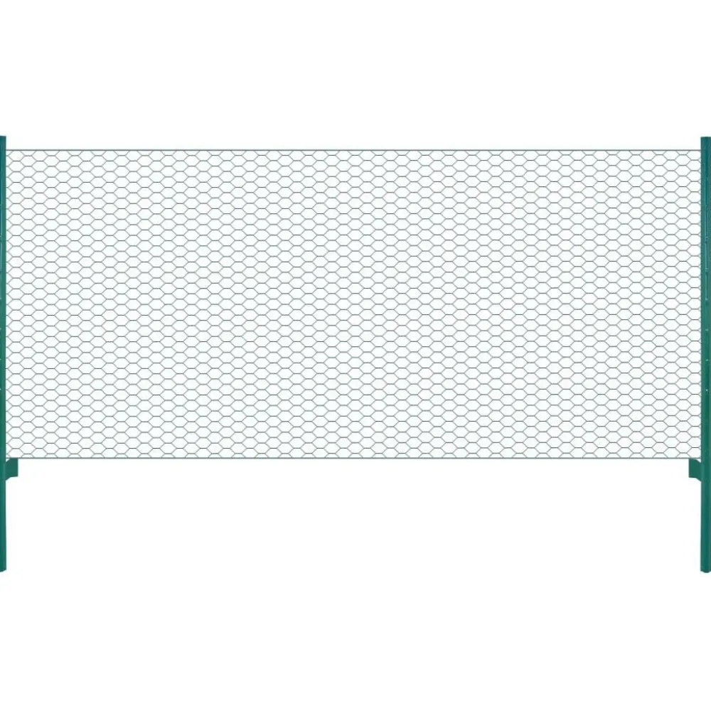 Hot FinePRICE Verkkoaita tolpilla teräs 25x0.5m silmäkoko 25mm vihreä