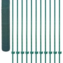 New FinePRICE Verkkoaita tolpilla teräs 25x1.5m silmäkoko 25mm vihreä