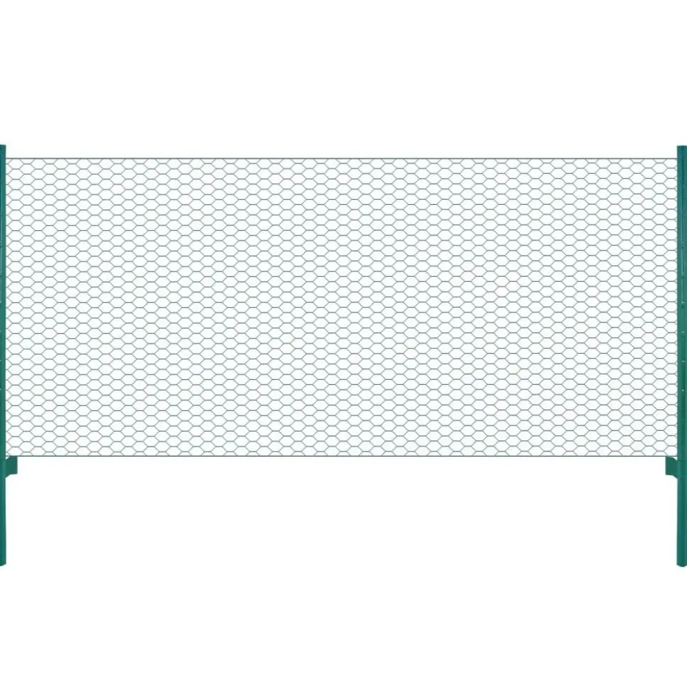Outlet FinePRICE Verkkoaita tolpilla teräs 25x0.75m silmäkoko 25mm vihreä
