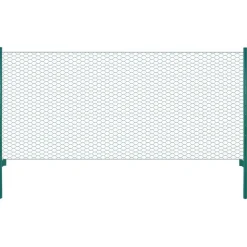 FinePRICE Verkkoaita tolpilla teräs 25x0.75m silmäkoko 13mm vihreä