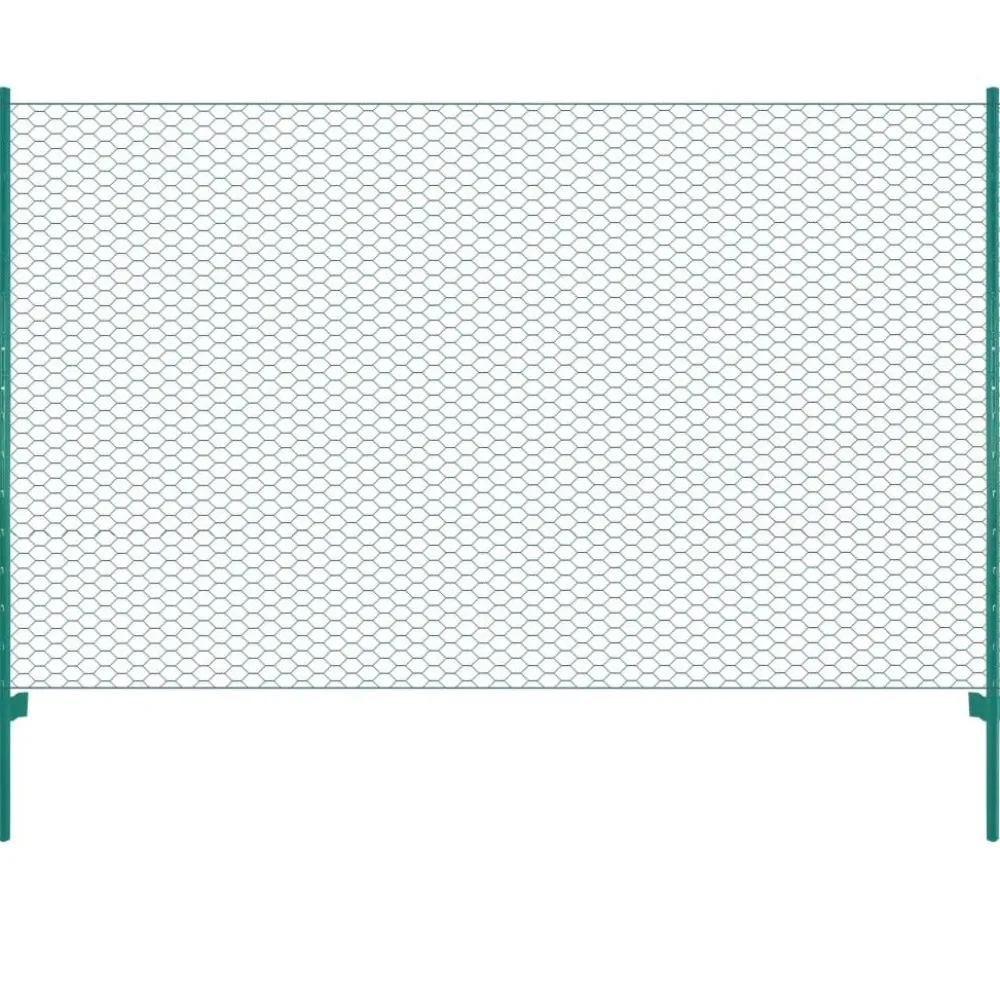Clearance FinePRICE Verkkoaita tolpilla teräs 25x1.5m silmäkoko 50mm vihreä