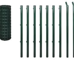 Best FinePRICE Verkkoaita tolpilla teräs 10x0.8m vihreä