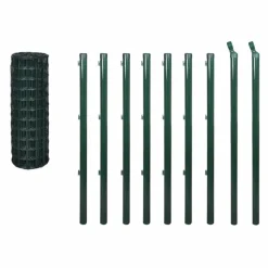 Outlet FinePRICE Verkkoaita tolpilla teräs 10x1.0m vihreä