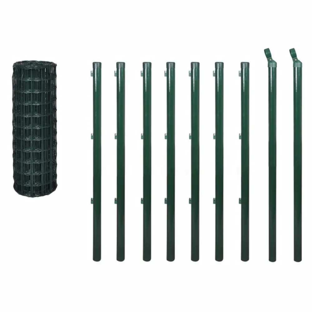 Outlet FinePRICE Verkkoaita tolpilla teräs 10x1.0m vihreä