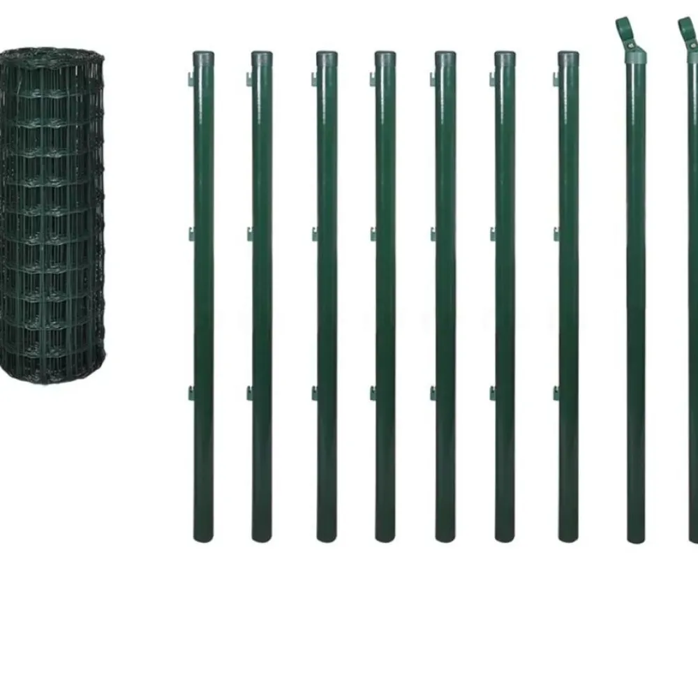 Outlet FinePRICE Verkkoaita tolpilla teräs 10x1.0m vihreä
