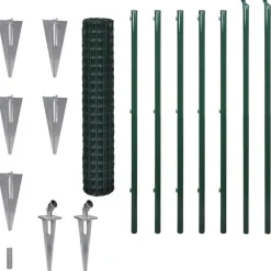 Discount FinePRICE Verkkoaita tolppa+maapiikki teräs 10x1.5m vihreä