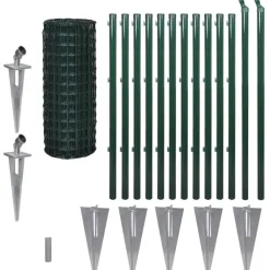 Online FinePRICE Verkkoaita tolppa+maapiikki teräs 25x1.0m vihreä