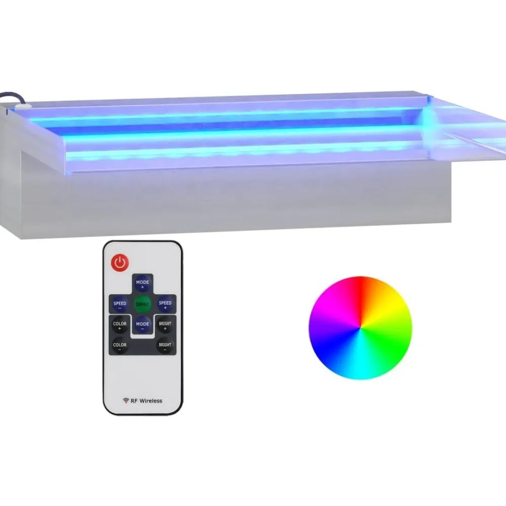 Discount FinePRICE Vesiputous RGB LED-valoilla ruostumaton teräs eri kokoja