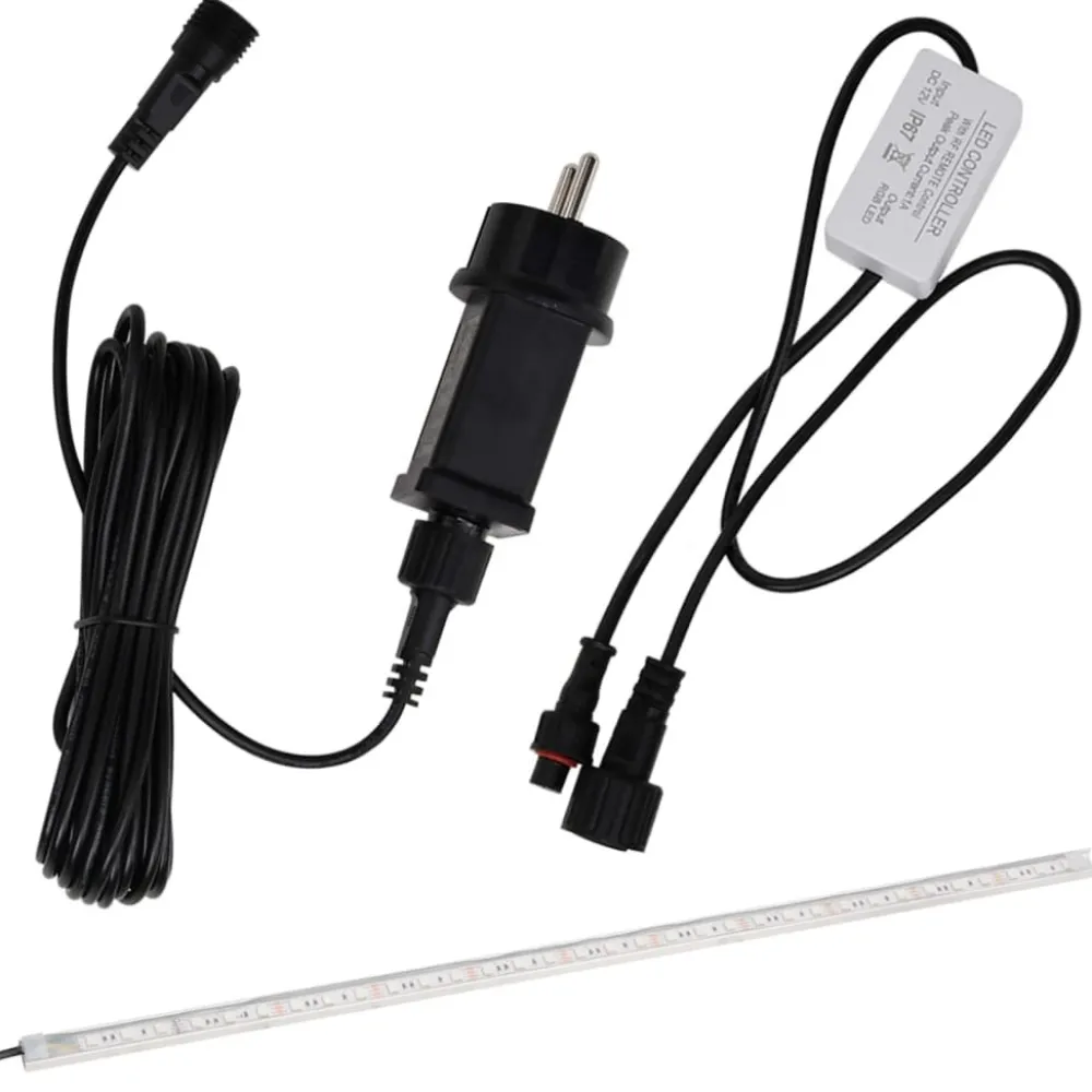 Clearance FinePRICE Vesiputous suihkulähde LED-valoilla ruostumatonta terästä 110cm