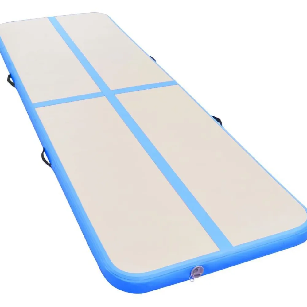 Online FinePRICE Voimistelumatto, täytettävä, pumpulla, 300x100x10cm, PVC, sininen