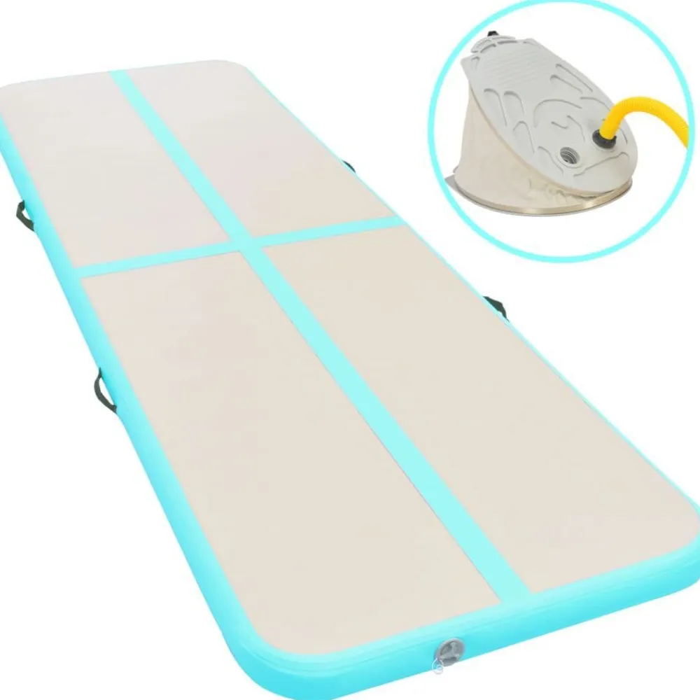 FinePRICE Voimistelumatto, täytettävä, pumpulla, 300x100x10cm, PVC, vihreä