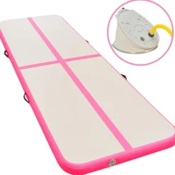 Best FinePRICE Voimistelumatto, täytettävä, pumpulla, 500x100x10cm, PVC, pinkki