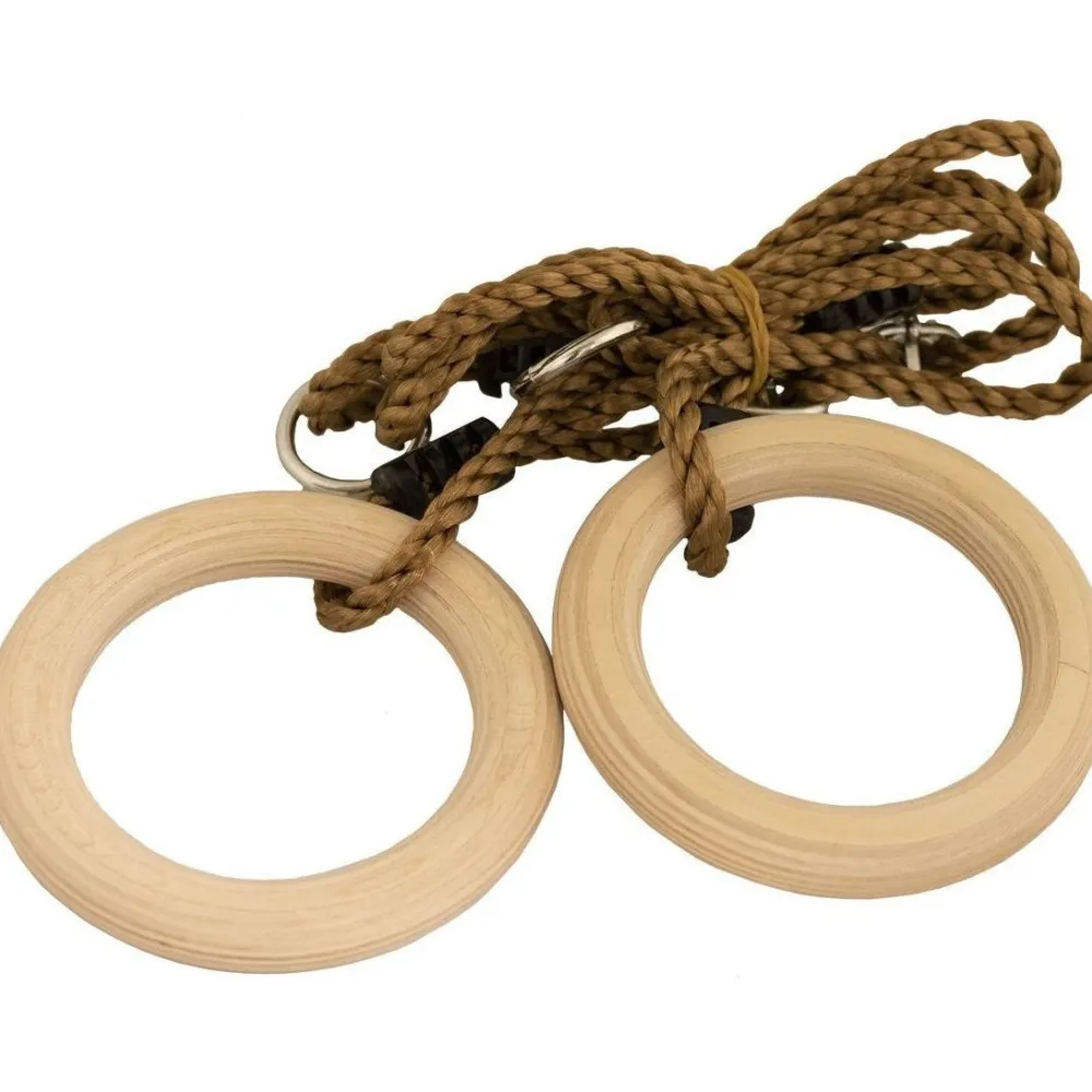 Hot Nordic Play Voimistelurenkaat Active, Ø15.8cm, puiset, säädettävä köysi