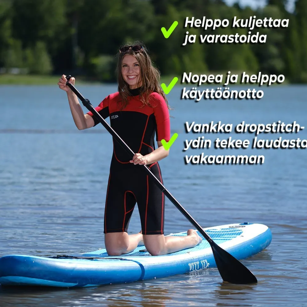 Hot Deep Sea 2x SUP-lautasetti Kayak Pro ilmatäytteinen 300 cm 15 PSI sininen