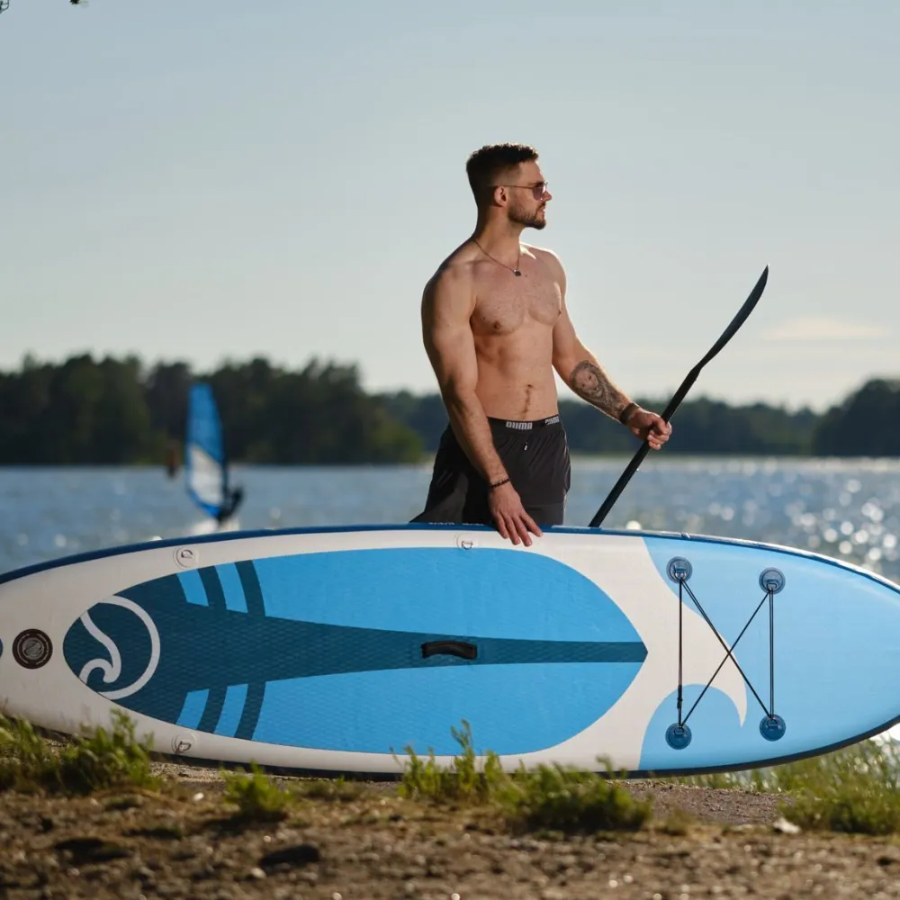 Hot Deep Sea 2x SUP-lautasetti Kayak Pro ilmatäytteinen 300 cm 15 PSI sininen
