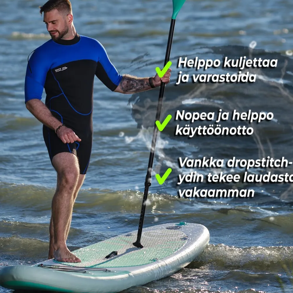 Online Deep Sea 2x SUP-lautasetti Standard ilmatäytteinen 275 cm 15 PSI vihreä