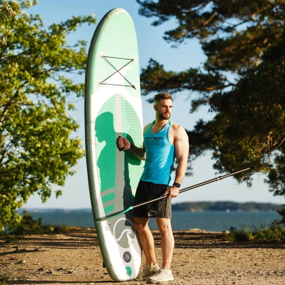 Online Deep Sea 2x SUP-lautasetti Standard ilmatäytteinen 275 cm 15 PSI vihreä